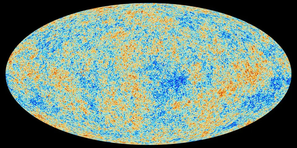 Mapa completo da radiação cósmica de fundo, a luz mais antiga do universo